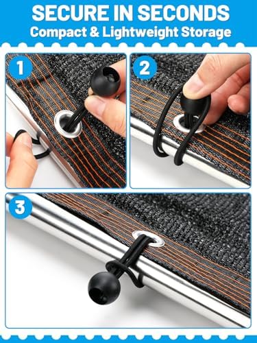 Aulock 30pcs 6in Heavy-Duty Bungee Cords with Balls for Tarp Shade Cloth - Image 7