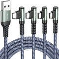 AINOPE USB C Cable 4-Pack [10/6.6/3.3/3.3FT] 3.2A 90 Degree USB C Cable Packs, Nylon Braided Angled USB C Cable Fit for Galaxy S10 S9 S8 Plus S21, Note 10 9 8, LG, Galaxy S21 Charger Fast Charging by AINOPE10yearsforphoneaccessories