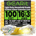 GEARit 100 Ft 16 Gauge Extension Cord SJTW OFC Copper ETL 13A 125V Grounded by GEARit