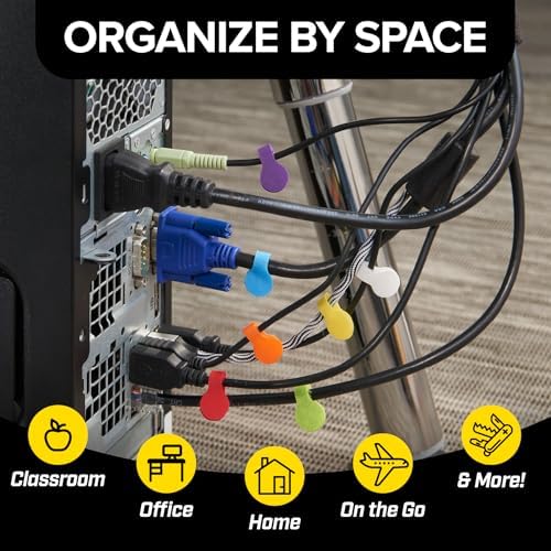 Cable Labels - Wrap-It Storage - Mini, Multi-Color (60 Pack) - Image 5