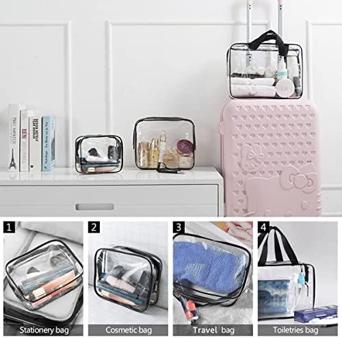 2Pcs Crystal Clear PVC Travel Toiletry Bag Kit for Women Men, Cosmetic Bags - Image 6