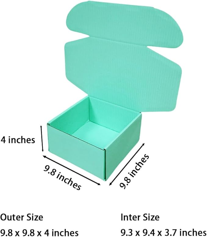 10 Pcs 9.8 x 9.8 x 4 inches Large Size Corrugated Cardboard Gift Boxes - Image 2