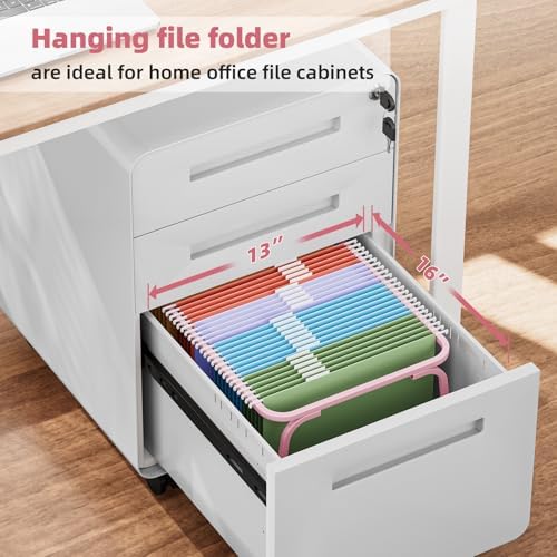 Marbrasse Hanging File Folder Frame, Adjustable Letter Size File Holder 16-25 Inches, Metal File Cabinet Rails for Office, Home, School, 2P(Pink) - Image 3
