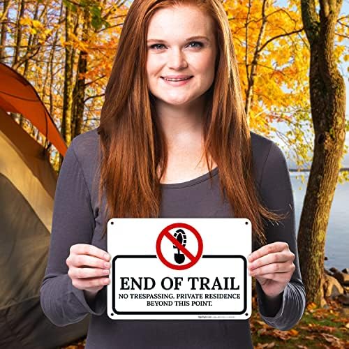 End of The Trail No Trespassing Private Residence Beyond This Point Sign, - Image 2