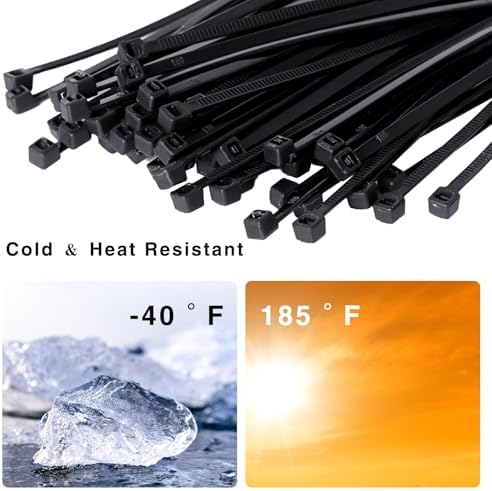 Zip Ties 12 inch, 1000 Pack Black Zip Ties, Self-Locking Nylon Cable Ties with 50 lb Tensile Strength,Wire Ties for indoor and outdoor use. - Image 4