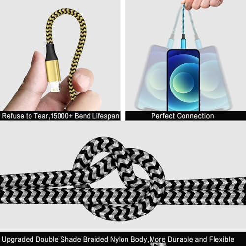 SHUSEL USB Lightning Cable,MFi Certified iPhone Charger Cord (3-Pack,10FT) - Image 2