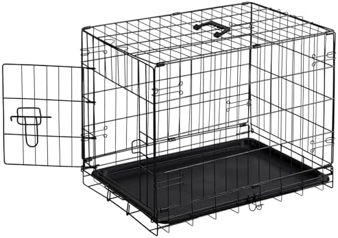 Sweetcrispy Dog Crate, 24 Inch Small Dog Puppy Cage, Foldable Pet Kennel by Sweetcrispy