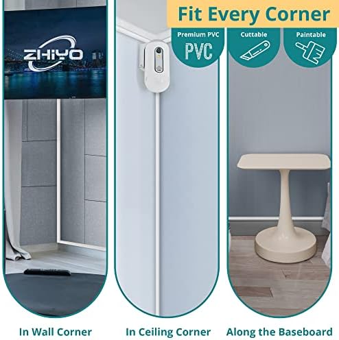 ZhiYo 85in Corner Cable Hider for 1 Cord, Hide Wires on Wall Corner, White - Image 5