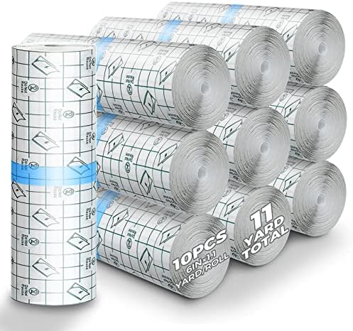 BFONS Tattoo Aftercare Waterproof Bandages 6 in x 11 yd Tattoo Cover Up Tape, Tattoo Supplies Second Skin Bandage Flat Roll Transparent Film Wound Healing Protective Clear Sterile and Safe Bandages by BFONS
