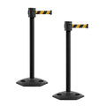 Montour Line MSR760 Set of 2 Retractable Belt Barrier Stanchion, Rubber Base by Montour+Line