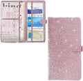 Ziciner Car Registration and Insurance Holder, Auto Card Document Glove Box Organizer with Magnetic Closure, Universal Vehicle Interior Accessories for Cars SUVs (Glitter Pink-Large) by Ziciner
