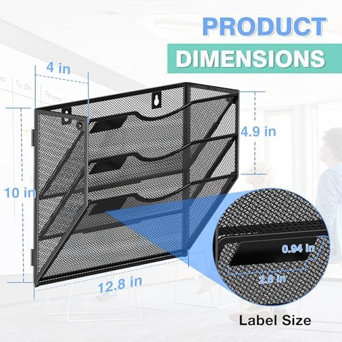 Kuntine.B Wall File Organizer Office Hanging Magazine Holder Wall File Organizer for Office Home - Image 2