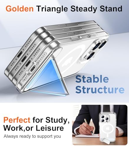 Temdan Magnetic Compatible with iPhone 16 Pro Case, [Built-in Invisible Kickstand][Compatible with MagSafe] [Military Grade Shockproof] Slim Thin Phone Case for iPhone 16 Pro 6.3" - Image 5