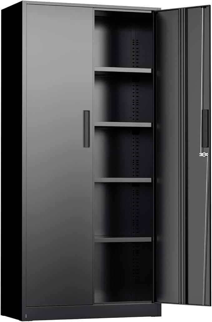 Crownland 72" Metal Storage Cabinet, Lockable Garage Storage Cabinets, High by Crownland