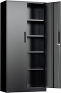 Crownland 72" Metal Storage Cabinet, Lockable Garage Storage Cabinets, High by Crownland