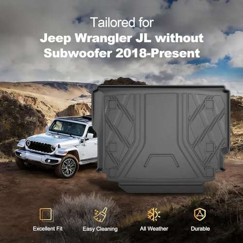 Cargo Liner for 2018-2026 Jeep Wrangler JL 4X4 W/o OEM Subwoofer - Image 3