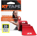 KT Tape, Original Cotton, Elastic Kinesiology Athletic Tape, 20 Count, 10” Precut Strips, Red by KTTape