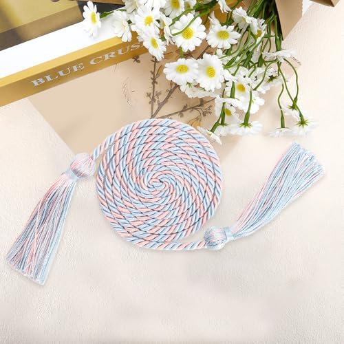 Honor Cords Pink Sky Blue Graduation Cords Honors Cord for Graduation Ropes Grad Accessories 67" Long Braided Cord for Party Decorations Bachelor Gown - Image 3