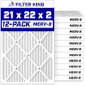 Filter King 21x22x2 Air Filter MERV 8, AC Furnace Filters (12-Pack) by FilterKing