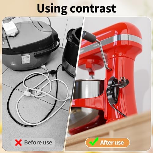 6PCS Upgraded Cord Organizer for Appliances, Kitchen Appliance Cord Organizer Stick On, Appliance Cord Wrappers, Cord Holder, Cord Winder for Air Fryer, Blender, Coffee Maker, Pressure Cooker, Toaster - Image 6
