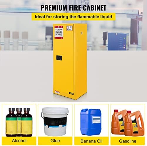 VEVOR Flammable Cabinet, 18" x 18" x 35", Yellow - Image 4