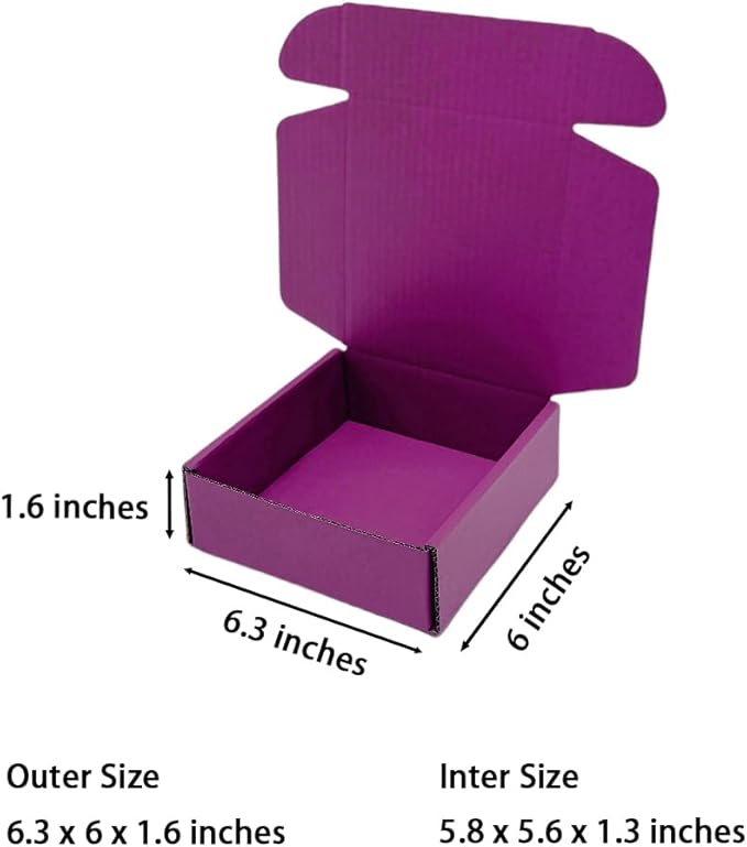 50 Pcs 6.3 x 6 x 1.6 inches Shipping Boxes - Image 2