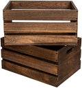 20" L Oversize Wooden Crates For Storage, Wood Milk Crates Of Farmhouse Vintage Brown ,Vinyl Record Storage Crates,Extra Large Size Rustic Decration Wood Storage Crates (Vintage Brown) by Unknown