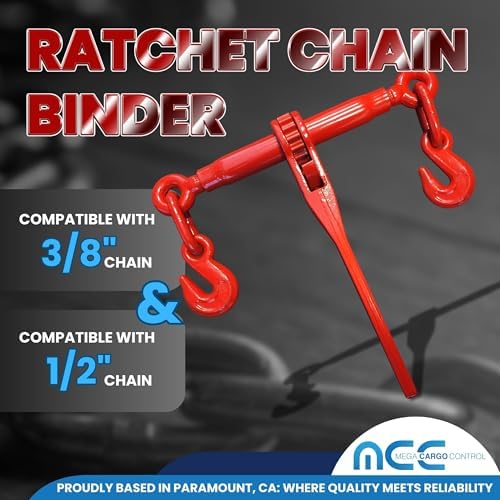 1 Pack 3/8"-1/2" Ratchet Load Binders for Transport Chains Heavy Duty Anchors - Image 2