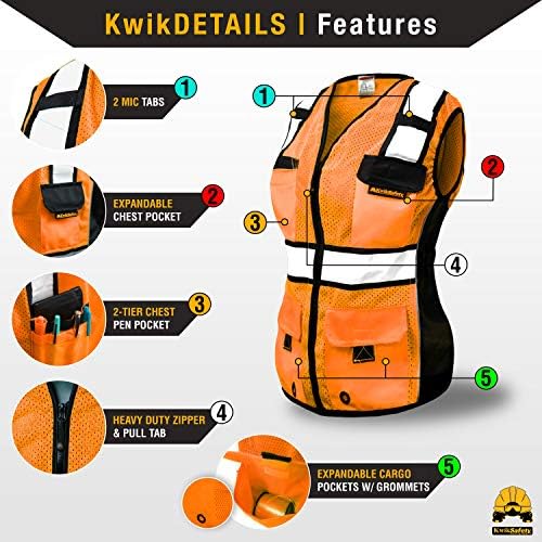 KwikSafety RoadBOSS Econ & Premium Safety Vest for Women Class 2 ANSI OSHA - Image 4