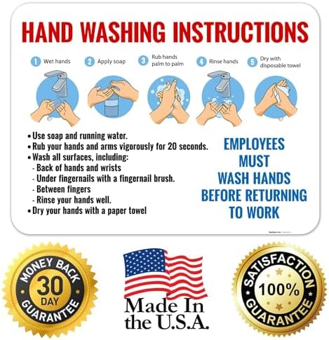 Employees Wash Hands Before Returning to Work Sign, - Image 5