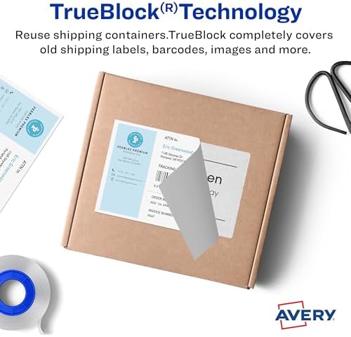 Avery Printable Shipping Labels, 5.5" x 8.5" Customizable Stickers, White, 200 Blank Mailing Labels, Great for Mailing, Shipping, Organizing, and More (8426) One Size (Pack of 5) - Image 3