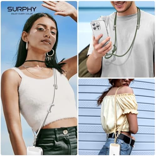 SURPHY Phone Lanyard Crossbody, Phone Strap Crossbody with 2 Tether Tabs - Image 5
