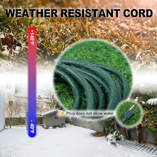 EP 10 FT Outdoor Extension Cord, 16/3 SJTW Heavy Duty Green 2PK, ETL Listed - Image 5