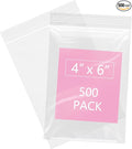 iMailer - 500 Pcs- 4" x 6" Clear Small Zip Bag - Reclosable Zip Plastic Poly by iMailer