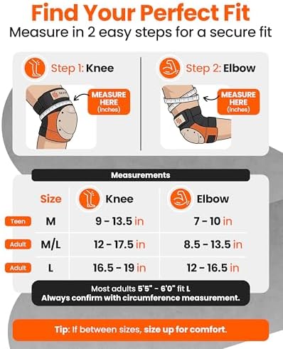SKATEWIZ Knee and Elbow Pads Adult - Skating Protective Gear Adult - Shield - Size L Orange - Skate Gear Roller Skates, Skateboard and Inline Skates - Image 6