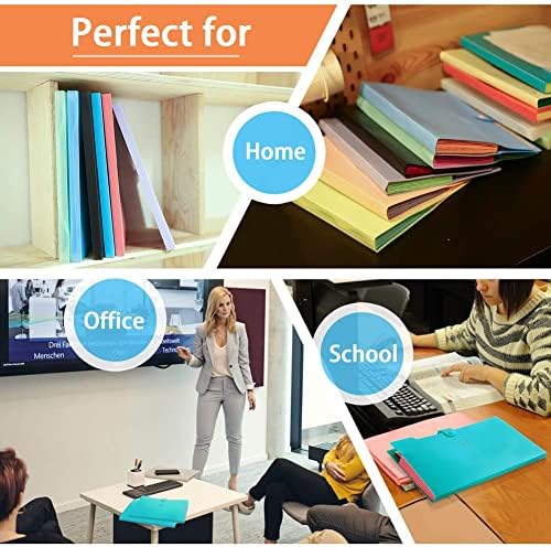 SKYDUE Expanding File Folder with 32 Labels, 5 Pockets A4 Letter Size Accordion Folder Paper Organizer for School and Office Pack of 4 - Image 5