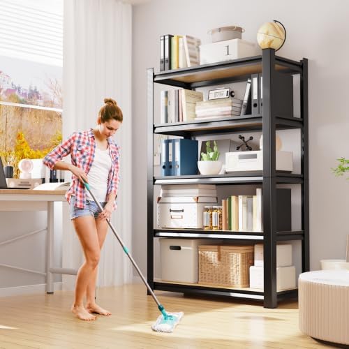 3-Pack 71" H x 46" W x 18" D Garage Shelving Unit,Heavy Duty Metal Storage Shelves, Total Capacity, 5 Tier Adjustable Boltless Steel Rack, Freestanding Organizer for Warehouse, Pantry, Shop, Black - Image 2