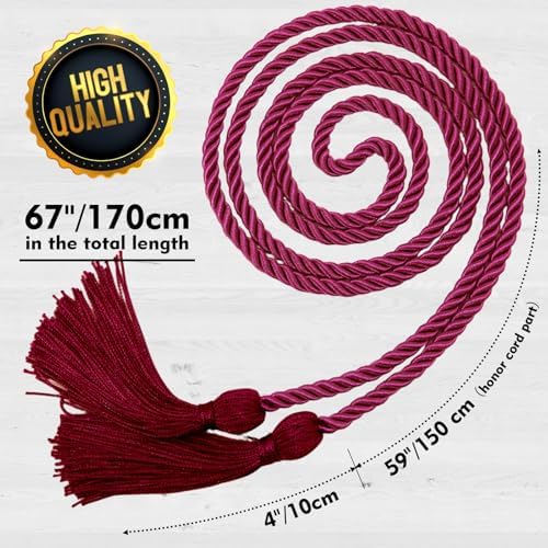Graduation Cords Maroon Cords for Graduation 2026 Graduation Honor Cords (Maroon) - Image 2