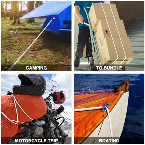 WORKPRO 24" Bungee Cords with Hooks, 4 Pack Heavy Duty Outdoor Bungee Strap - Image 7