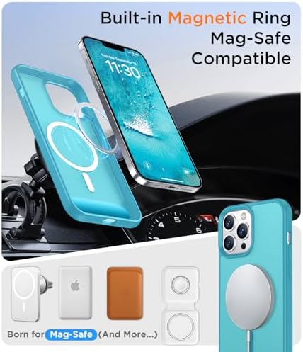 Temdan Magnetic Compatible with iPhone 13 Pro Max Case, [Built-in Invisible Kickstand][Compatible with MagSafe] [Military Grade Shockproof] Slim Translucent Matte Phone Case for iPhone 13 Pro Max 6.7" - Image 5