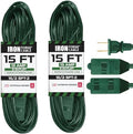 Iron Forge Cable 16 Gauge Green Indoor Extension Cord, 15 Ft - SJT by IronForgeCable