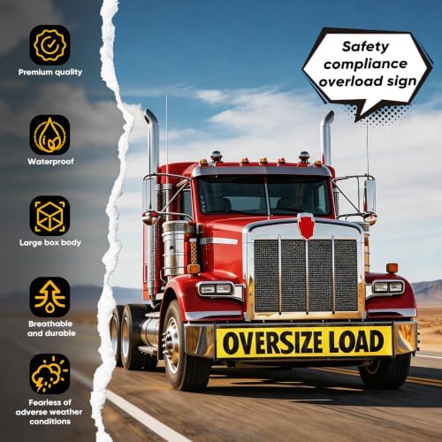 6 Pcs 18 x 84 Inch Mesh Oversize Load Signs Banners for Trucks and Trailers - Image 5