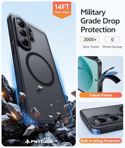 FNTCASE for Samsung Galaxy S26 Ultra Case, Compatible with Magsafe Black - Image 5