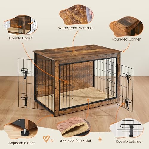 Yaheetech 38in Wooden Dog Crate Furniture w/Cushion for Medium/Large Dogs - Image 5