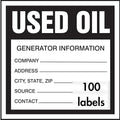 Accuform Signs MHZW34PSC Adhesive Coated Paper Hazardous Waste Label, Used Oil" by Accuform