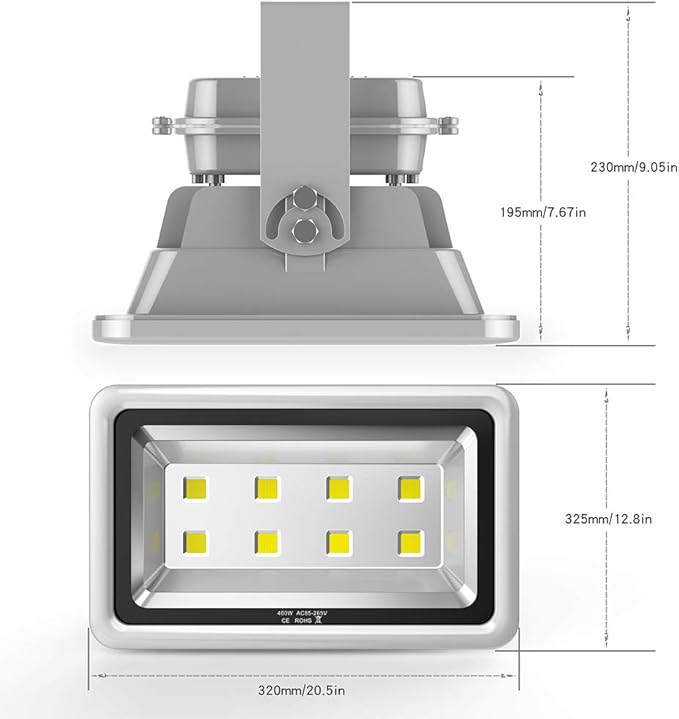 400W LED Flood Light Outdoor, 2400W Equivalent 40000LM 6000K Daylight White - Image 6