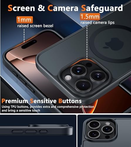FNTCASE for iPhone 16 Pro Max Case, Fit for Magsafe, Translucent Matte Back - Image 6