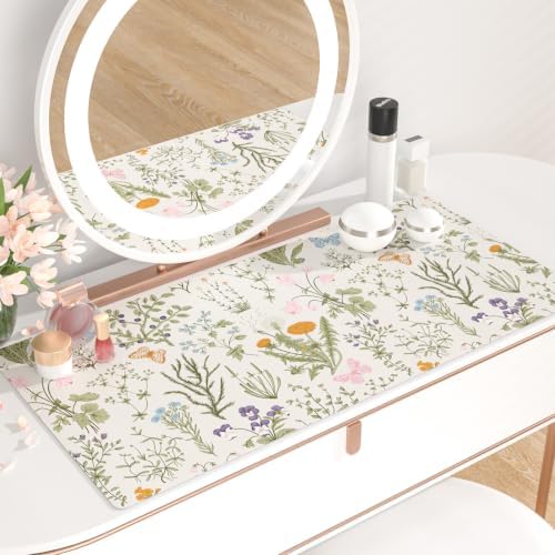 QIYI PU Leather Large Mouse Pad, Waterproof Desk Mat, 31.5" x 15.7", Herbs - Image 7