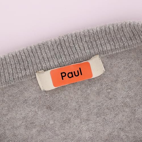 TeddyLabels - Clothing Labels for Nursing Home (60) – Self-Adhesive Name Tags for Clothes and Personal Items. Personalized Labels for Daycare, Nursing Homes, and Laundry Use - Orange - Image 3