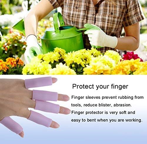 Povihome Finger Cots Protectors - Moisturizing Thumb and Finger Covers - Thickend Version - Elastic Cracked Silicone Finger Sleeves to Protect Cracked, Peel Finger and Other Finger Pain (Lavender, 10PCS) - Image 6